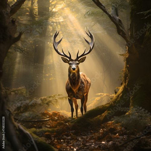 Flourishing Grace in the Green: A Deer's Tranquil Presence amid the Forest's Untamed Beauty © Beulah