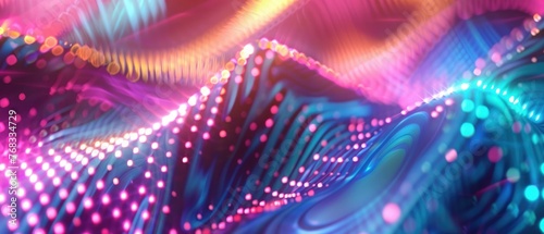 Light effects. Neon glow. Festive decoration. Colorful abstract background. Glowing texture. Shining pattern.