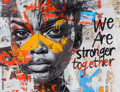Powerful Black Lives Matter Artwork Illustration. Generative AI image photo