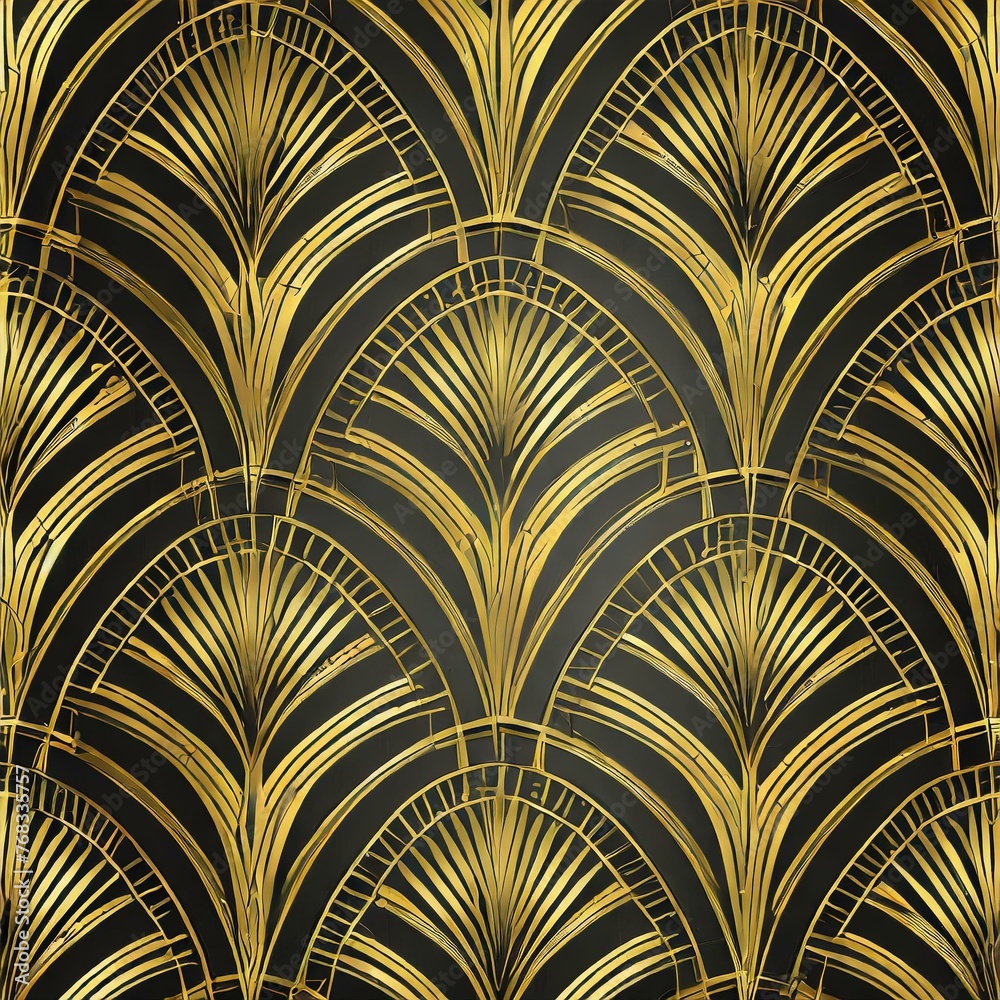 Art Deco Glamour: Sophisticated Art Deco patterns with a touch of gold.
