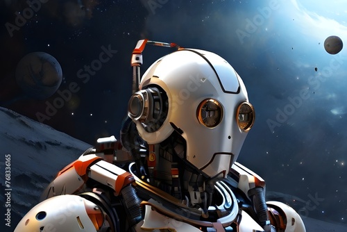 cool background about the world of robots in outer space. Generative AI