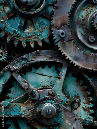Close-up View of Gears and Cogs in Machinery Symbolizing Teamwork and Collaboration