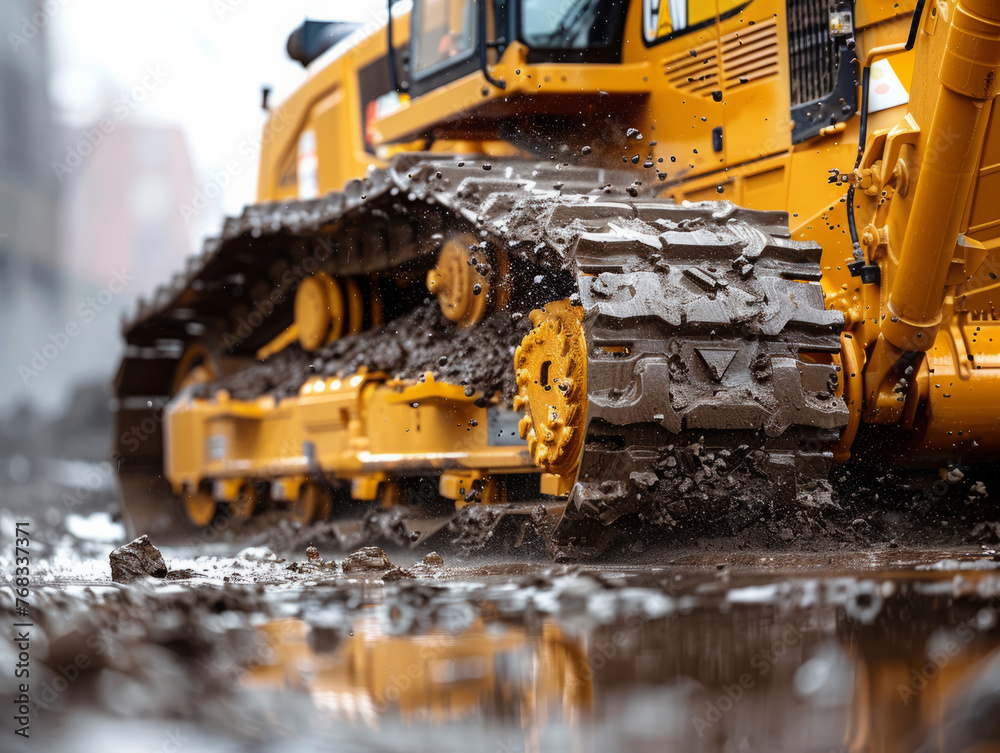 Excavator working on a construction site. and construction tools. Excavator working on a construction site. and construction tools.
