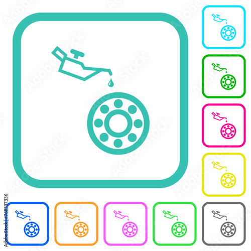 Oiler can and bearings vivid colored flat icons