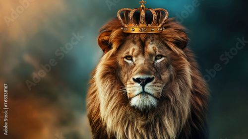 Leão usando uma coroa  photo