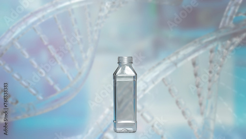 The plastic bottle for sci or eco concept 3d rendering.