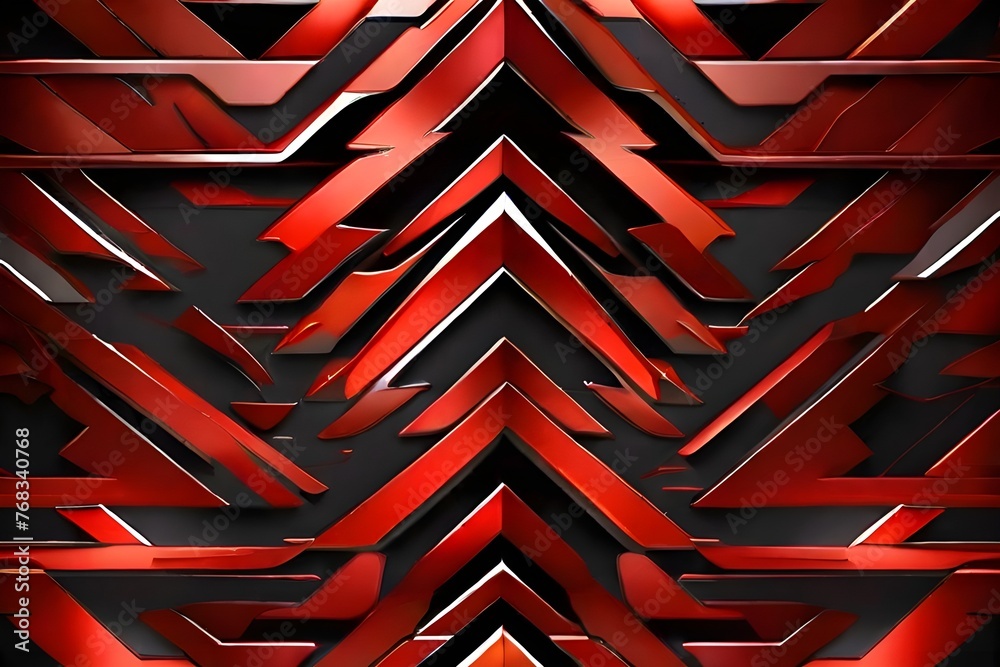 Abstract red metallic arrow pattern design modern futuristic background texture vector illustration. Generative AI