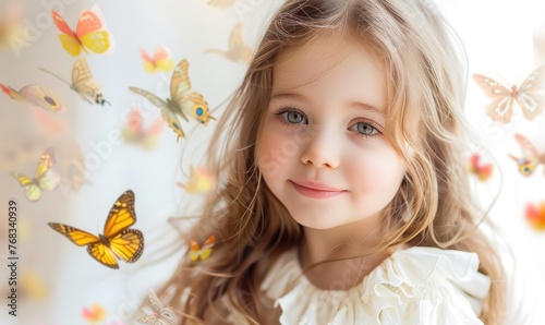 A little smiling cute girl ...