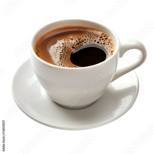 White cup of coffee isolated image