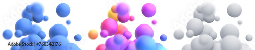 Set of colorful spheres, 3d render © VAlex