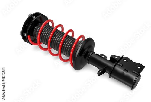 Cuadro en lienzo Automotive Shock Absorber 3D Render on Transparent Background