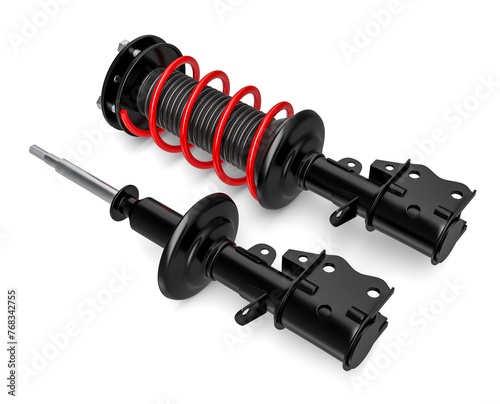 Fotografi Automotive Shock Absorber 3D Render on Transparent Background