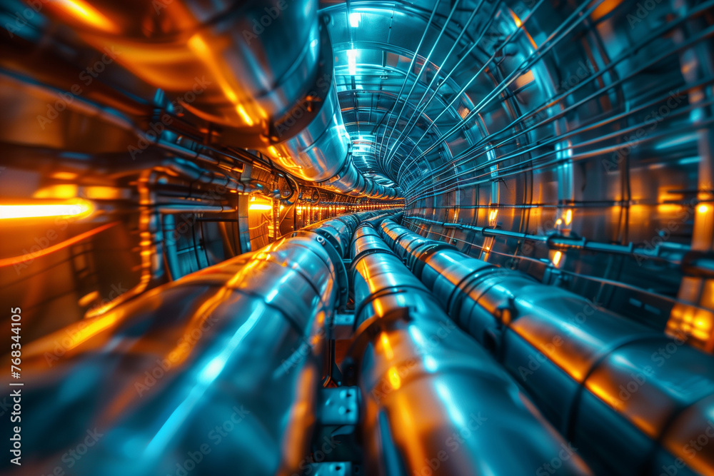 Fototapeta premium Illustration with the concept of mechanical engineering, using blur