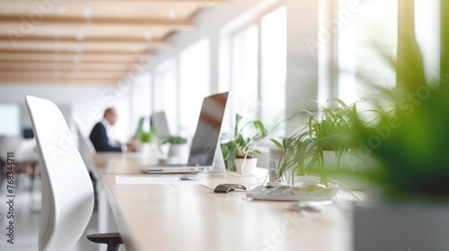 Modern office meeting room. Blurred background