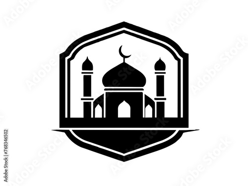 Minimalist vector of a mosque/masjid. Can be used for islamic prayer room symbol.