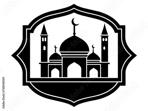 Minimalist vector of a mosque/masjid. Can be used for islamic prayer room symbol.