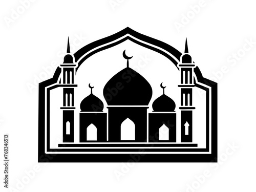 Minimalist vector of a mosque/masjid. Can be used for islamic prayer room symbol.