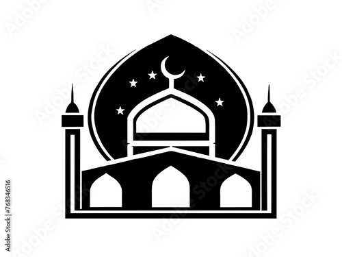 Minimalist vector of a mosque/masjid. Can be used for islamic prayer room symbol.