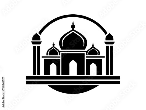 Minimalist vector of a mosque/masjid. Can be used for islamic prayer room symbol.
