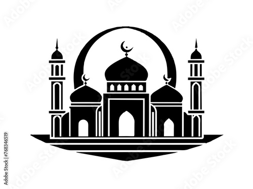 Minimalist vector of a mosque/masjid. Can be used for islamic prayer room symbol.