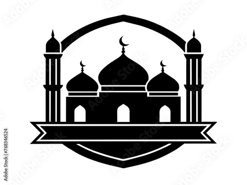Minimalist vector of a mosque/masjid. Can be used for islamic prayer room symbol.