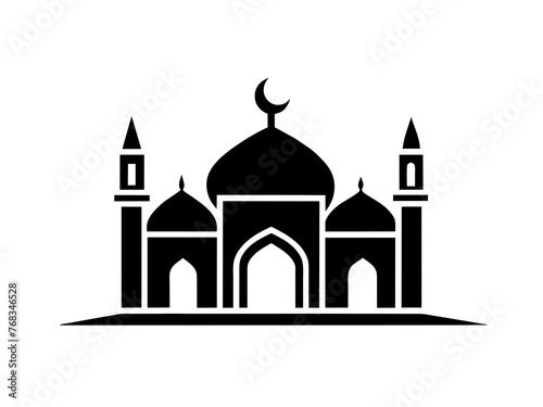 Minimalist vector of a mosque/masjid. Can be used for islamic prayer room symbol.