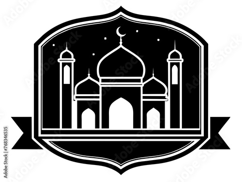 Minimalist vector of a mosque/masjid. Can be used for islamic prayer room symbol.