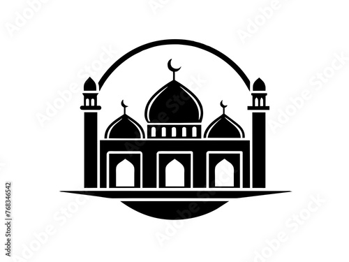 Minimalist vector of a mosque/masjid. Can be used for islamic prayer room symbol.