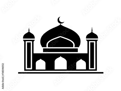 Minimalist vector of a mosque/masjid. Can be used for islamic prayer room symbol.