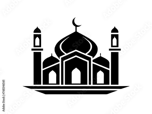 Minimalist vector of a mosque/masjid. Can be used for islamic prayer room symbol.