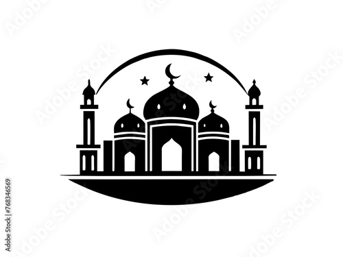 Minimalist vector of a mosque/masjid. Can be used for islamic prayer room symbol.