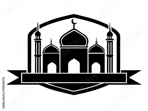 Minimalist vector of a mosque/masjid. Can be used for islamic prayer room symbol.