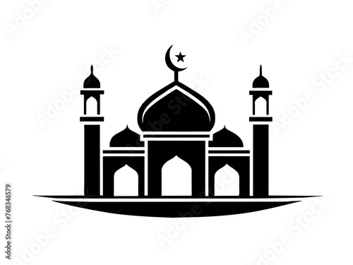 Minimalist vector of a mosque/masjid. Can be used for islamic prayer room symbol.