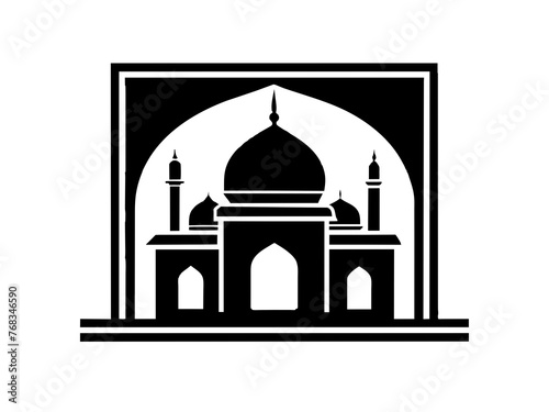 Minimalist vector of a mosque/masjid. Can be used for islamic prayer room symbol.