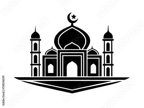 Minimalist vector of a mosque/masjid. Can be used for islamic prayer room symbol.