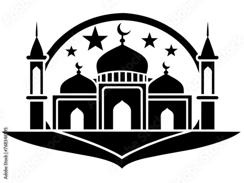 Minimalist vector of a mosque/masjid. Can be used for islamic prayer room symbol.