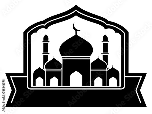 Minimalist vector of a mosque/masjid. Can be used for islamic prayer room symbol.
