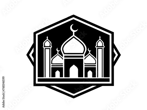 Minimalist vector of a mosque/masjid. Can be used for islamic prayer room symbol.