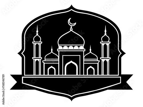 Minimalist vector of a mosque/masjid. Can be used for islamic prayer room symbol.