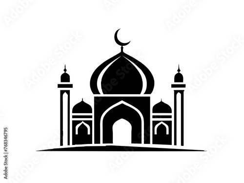 Minimalist vector of a mosque/masjid. Can be used for islamic prayer room symbol.