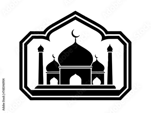 Minimalist vector of a mosque/masjid. Can be used for islamic prayer room symbol.