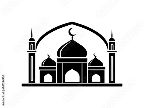Minimalist vector of a mosque/masjid. Can be used for islamic prayer room symbol.