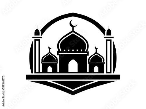 Minimalist vector of a mosque/masjid. Can be used for islamic prayer room symbol.