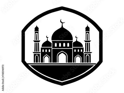 Minimalist vector of a mosque/masjid. Can be used for islamic prayer room symbol.