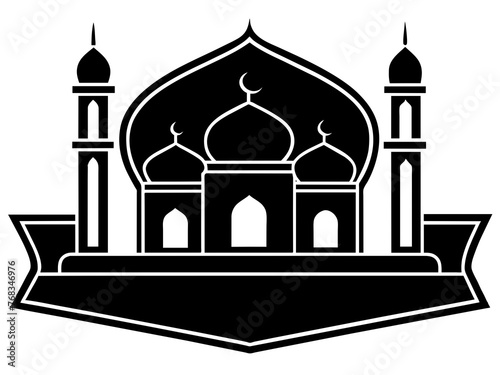 Minimalist vector of a mosque/masjid. Can be used for islamic prayer room symbol.