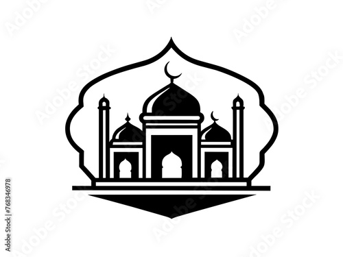 Minimalist vector of a mosque/masjid. Can be used for islamic prayer room symbol.