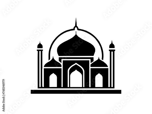 Minimalist vector of a mosque/masjid. Can be used for islamic prayer room symbol.