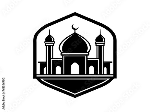 Minimalist vector of a mosque/masjid. Can be used for islamic prayer room symbol.