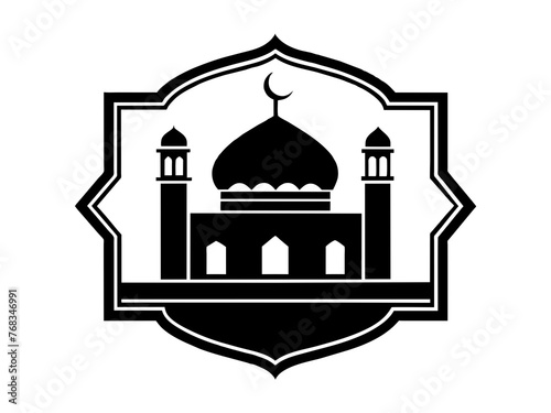 Minimalist vector of a mosque/masjid. Can be used for islamic prayer room symbol.