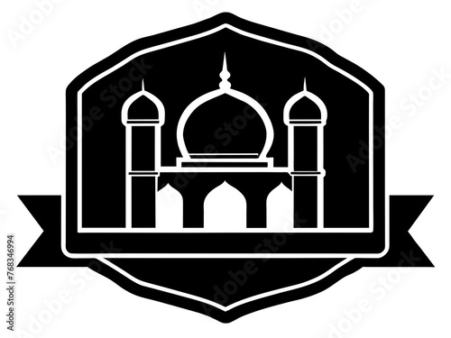 Minimalist vector of a mosque/masjid. Can be used for islamic prayer room symbol.